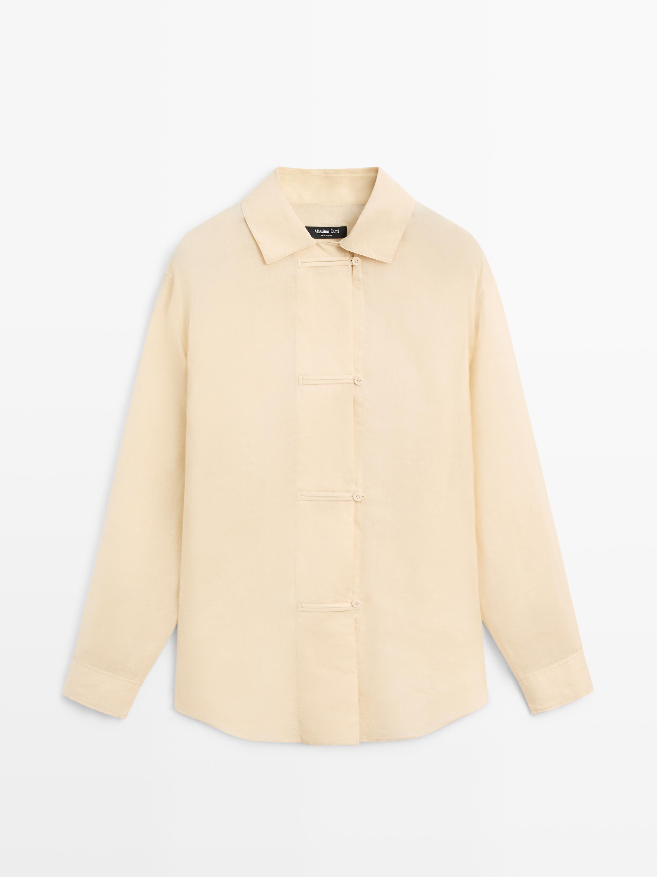 Flowing total look 100% ramie shirt